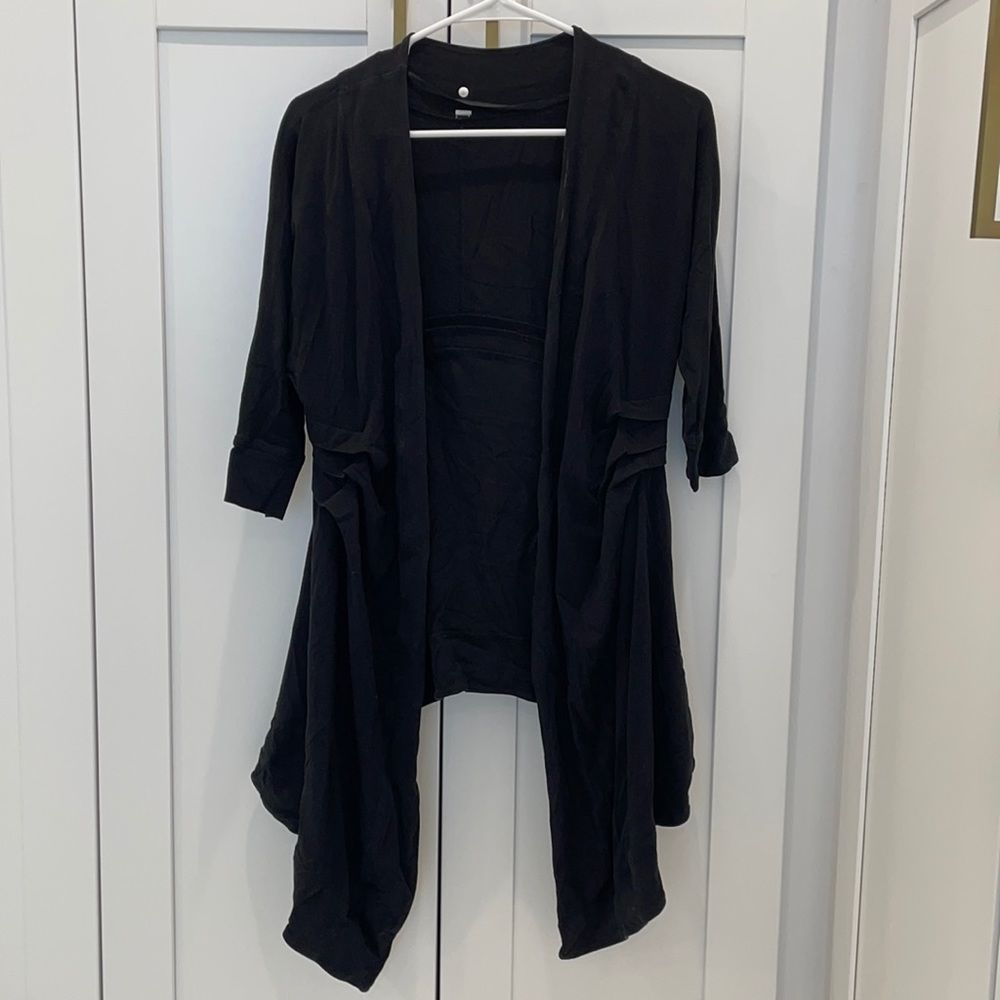 lululemon athletica Black Draped Open-Front Cardigan Jacket
